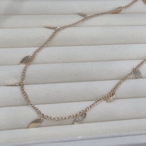 Champagne Rose Gold Leaf Necklace